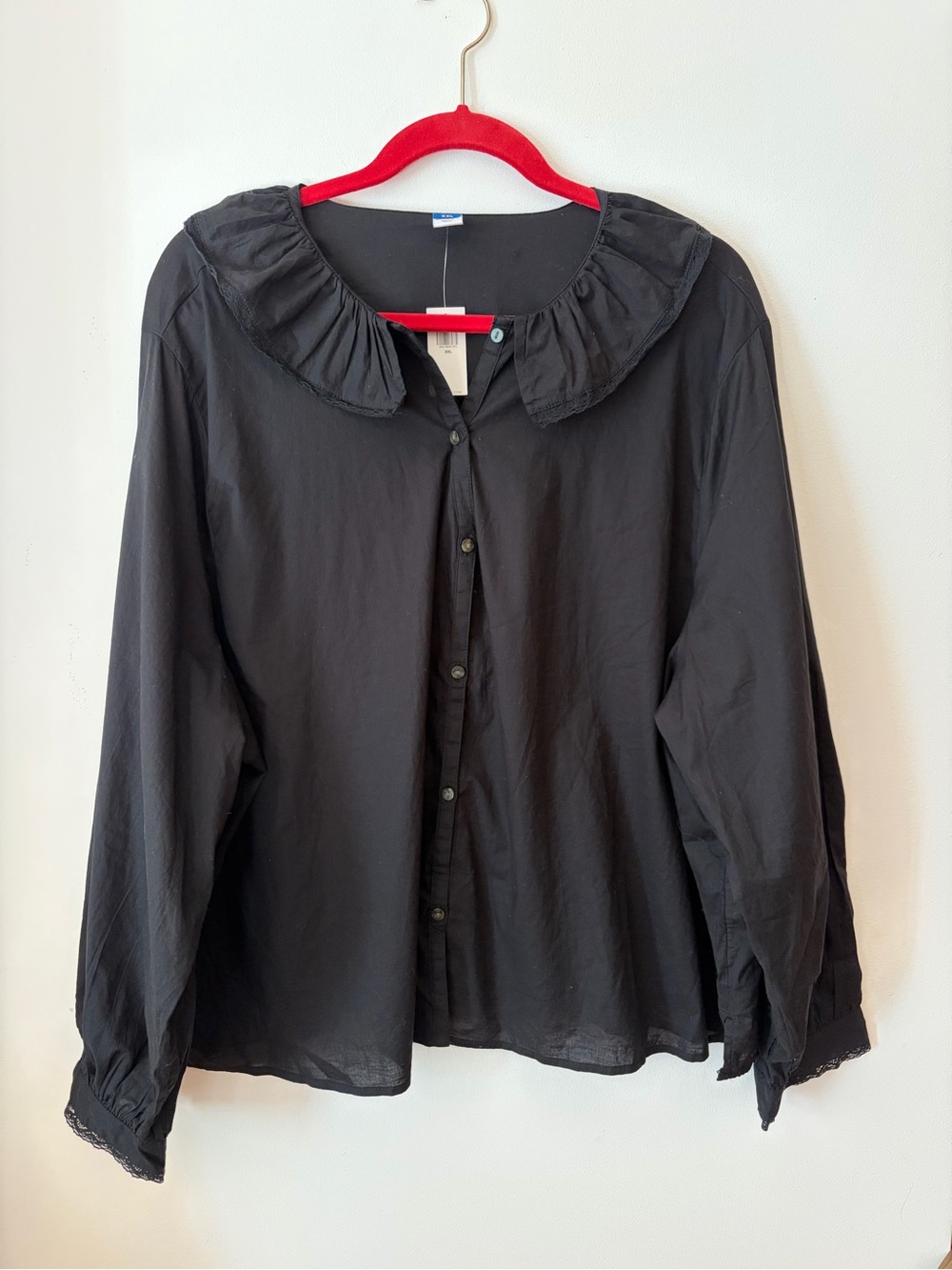 Old Navy Black Button-Front Cotton Shirt